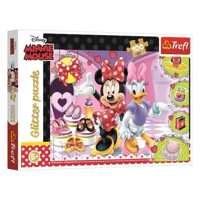 Trefl Puzzle Minnie a Daisy / 100 dílků, třpytivé