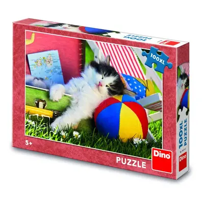 Puzzle Kotě odpočívá 100 XL dílků - Dino