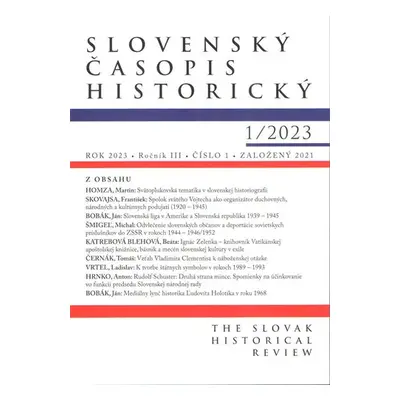 Slovenský časopis historický 1/2023