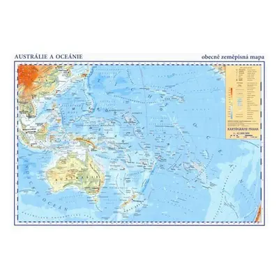 Austrálie, Oceánie - příruční obecně zeměpisná mapa A3/1:42 mil.