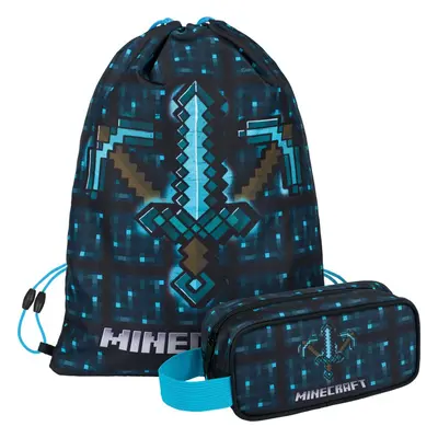 BAAGL Minecraft set - Blue Axe and Swor (penál, sáček na cvičky)