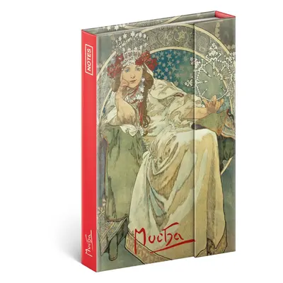 Notes Alfons Mucha - Princezna, linkovaný, 11 × 16 cm