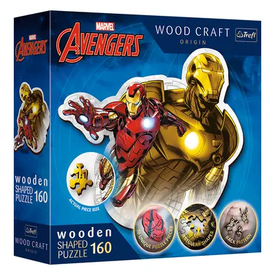 Puzzle Wood Craft Origin Odvážný Iron Man 160 dílků - Trefl