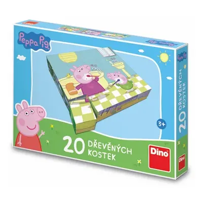 Peppa Pig: Veselý den Dřevěné kostky 20 ks - Dino