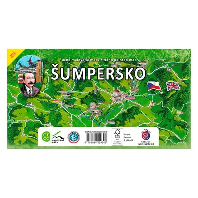 Šumpersko - Ručně malovaná mapa