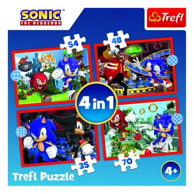 Puzzle Sonic: Dobrodružná jízda 4v1 (35,48,54,70 dílků) - Vista