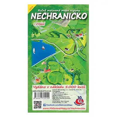 Nechranicko - Ručně malovaná mapa