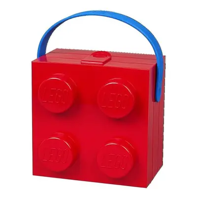 Svačinový box LEGO s rukojetí - červený