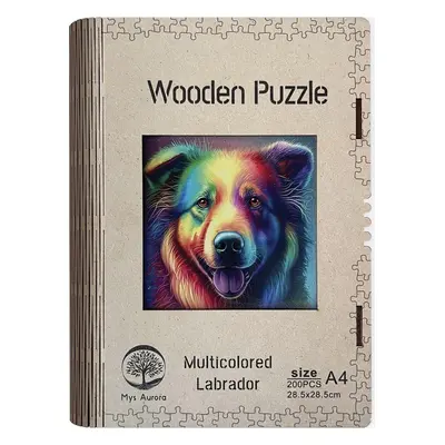 Wooden puzzle Multicolored Labrador A4 - EPEE