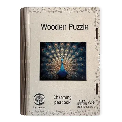 Wooden puzzle Charming peacock A3 - EPEE