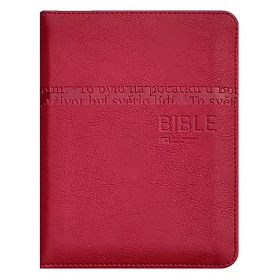 Bible (imitace kůže červená, zip)