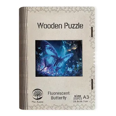 Dřevěné puzzle/Fluorescentní motýl A3 - EPEE