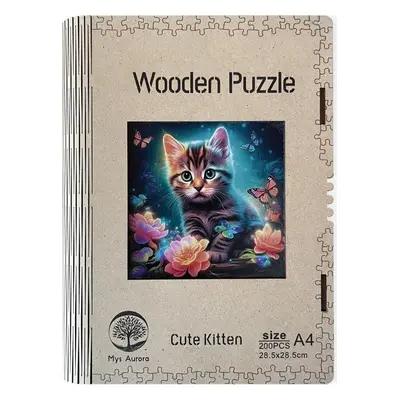 Wooden puzzle Cute Kitten A4 - EPEE