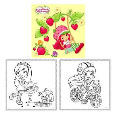 Strawberry Shortcake - omalovánky čtverec