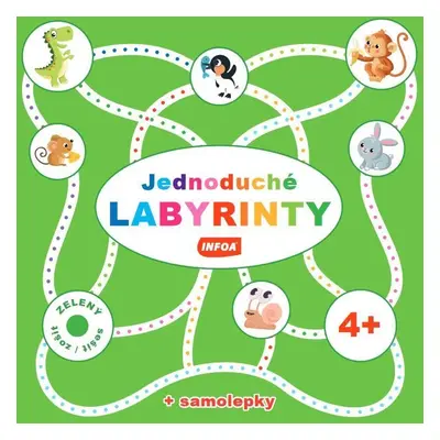 Jednoduché labyrinty - zelený sešit / zošit + samolepka