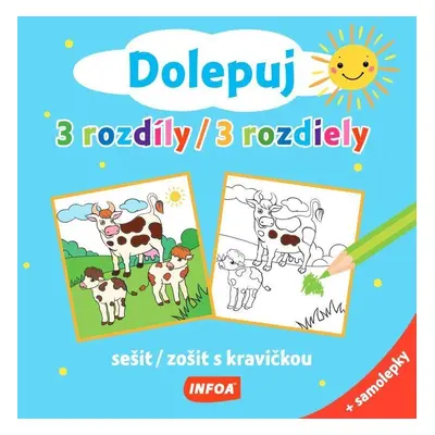 Dolepuj 3 rozdíly / 3 rozdiely - sešit/ zošit s kravičkou + samolepky