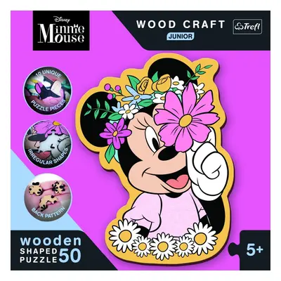 Puzzle Wood Craft Junior Ve světě Minnie - Trefl