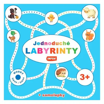 Jednoduché labyrinty - modrý sešit / zošit + samolepka