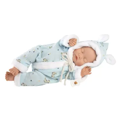 Llorens 63301 LITTLE BABY - spící realistická panenka miminko s měkkým látkovým tělem - 32 cm