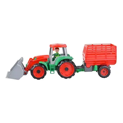 Auto Truxx traktor nakladač s přívěsem na seno s figurkou v krabici 53x19x16cm 24m+ - Lena