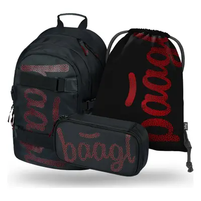 BAAGL Set 3 ks Skate - Red (batoh, penál, sáček)