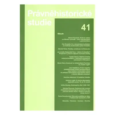 Právněhistorické studie 41 - Ladislav Soukup