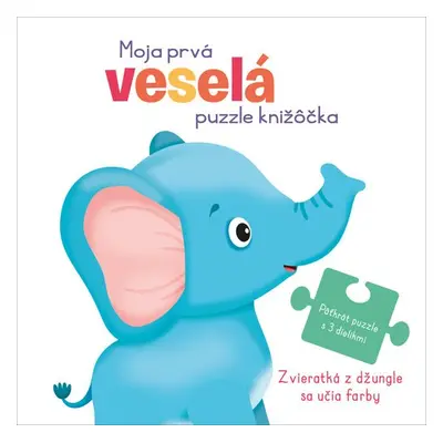 Moja prvá veselá puzzle knižôčka Zvieratká z džungle sa učia farby