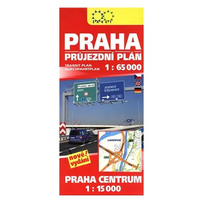 Praha průjezdní plán 1:65 000 + Praha Centrum 1:15 000