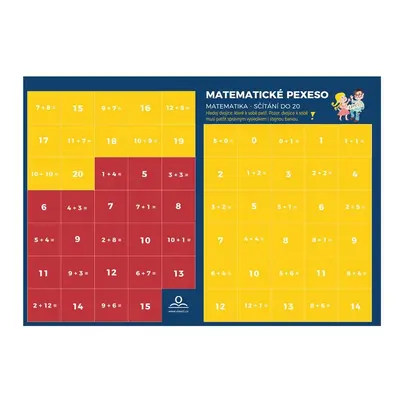 Pexeso: Matematika - Sčítání v oboru do 20 - Martin Staněk