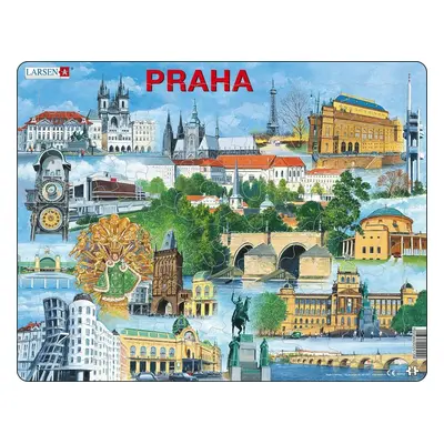 Puzzle MAXI - Praha nejzajímavěší atrakce/66 dílků - Larsen