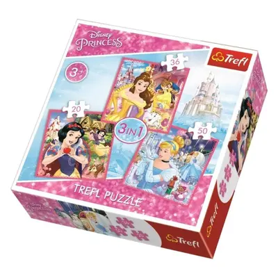 Trefl Puzzle Disney Princess - Kouzelný svět 3v1