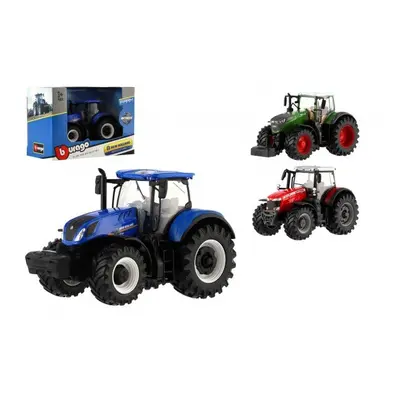 Traktor Bburago Fendt 1050 Vario/New Holland kov/plast 13cm 2 druhy v krabičce 15x11x8cm