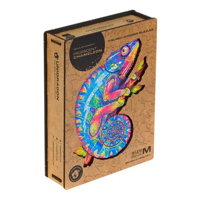 UNIDRAGON dřevěné puzzle - Chameleon, velikost M (25x33cm)