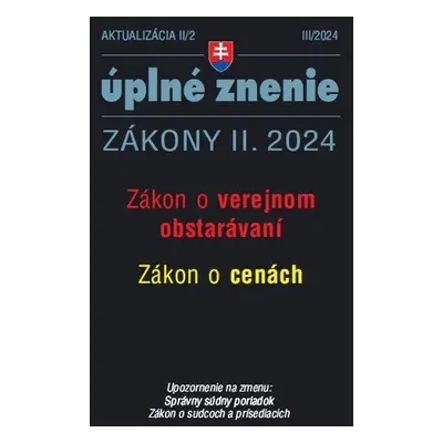 Aktualizácia II/2 2024 Zákon o verejnom obstarávaní Zákon o cenách