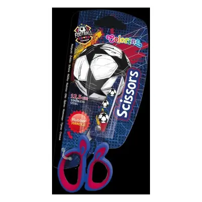 Colorino dětské nůžky s potiskem Football, kulaté, 12,5 cm, asymetrické