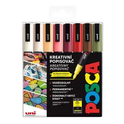 Posca sada popisovačů PC-3M, AUTUMN, 0,9 - 1,3 mm, mix zemitých tónů (8 ks)