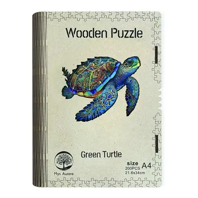 Wooden puzzle Green Turtle A4 - EPEE