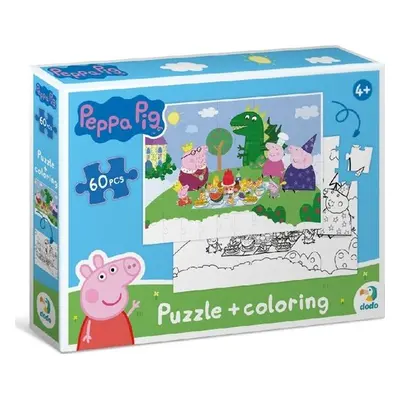 Oboustranné puzzle Prasátko Peppa: Piknik 60 dílků