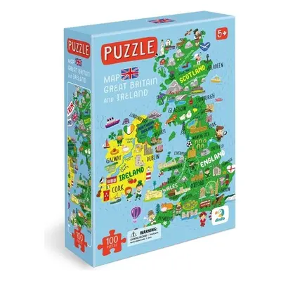 Puzzle Mapa Velké Británie a Severního Irska 100 dílků