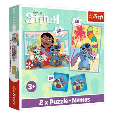 Sada 3v1 Lilo & Stitch: Šťastný den (2x puzzle + pexeso)