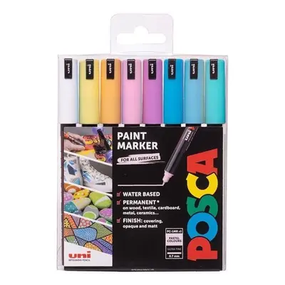 Posca Sada akrylových popisovačů 0,7 mm - pastelové barvy 8 ks