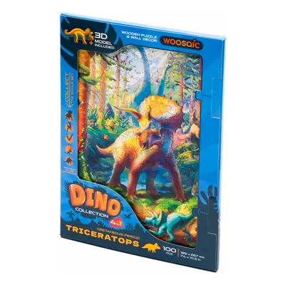 UNIDRAGON dřevěné puzzle DINOSAURUS TRICERAPTOS (18,9x26,7cm) - EPEE