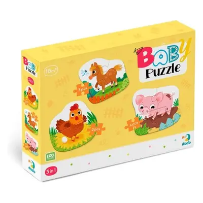 Baby puzzle Zvířátka z farmy 3v1 (2,3,4 dílků)