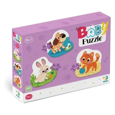 Baby puzzle Domácí mazlíčci 3v1 (2,3,4 dílků)