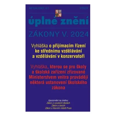 Aktualizace V/1 2024 Vyhláška o přijímacím řízení ke střednímu vzdělávání