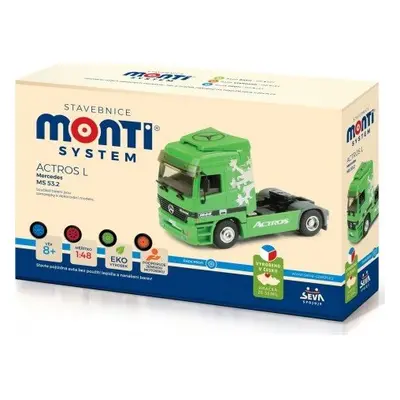 Stavebnice Monti System MS 53.2 Actros L (zelený) 1:48 v krabici 22x15x6cm