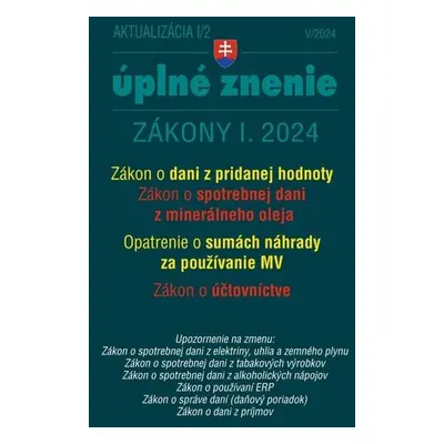 Aktualizácia I/2 2024 – daňové a účtovné zákony