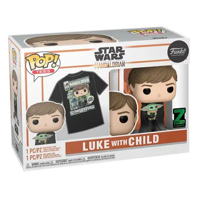 Funko POP & Tee: Star Wars Mandalorian - Luke with Child (velikost L)