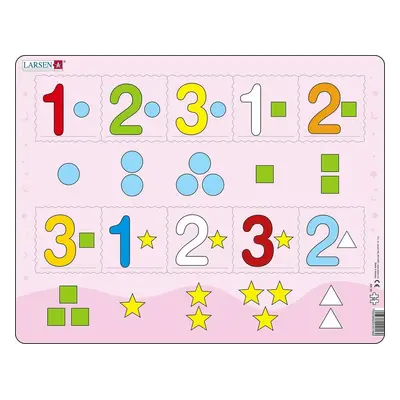 Puzzle MAXI - Čísla 1-3 s grafickými znaky/10 dílků - Larsen