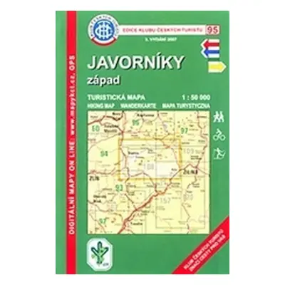 Javorníky západ 1:50 0000/KČT 95 Turistická mapa